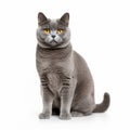 Stunning British Shorthair Cat: Dark Azure And Gold Composition