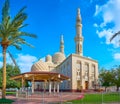 The small garden around Jumeirah Grand Mosque, Dubai, UAE Royalty Free Stock Photo