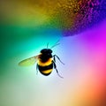 a stunning bumblebee is flying, isolated on transparent background, macro, incredible pollinator, generative AI