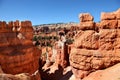 Stunning view into the canyon along the Queen`s Trail in Bryce Canyon National Park