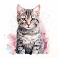 Detailed Dappled Cat Watercolor Clipart For Digital Painting And Paper Crafting