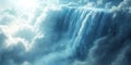 Stunning Celestial Waterfall A Breathtaking Cloud Formation Image Royalty Free Stock Photo