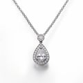 Stunning Chain Piece With Hollow Halo Design And Drop-shaped Diamonds