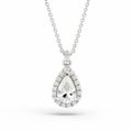 Stunning Chain Piece With Hollow Halo Design And Drop-shaped Diamonds