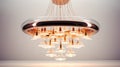 Copper And Gold Circular Chandelier With Photorealistic Rendering Royalty Free Stock Photo