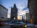 The Charles Bridge in Prague, Capital of the Czech Republic was built in 1357 to cross the River Vlatva Royalty Free Stock Photo