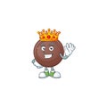 A stunning of chocolate ball stylized of King on cartoon mascot style