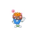 A stunning of chocolate love cupcake stylized of King on cartoon mascot style