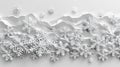 Snowflake Layers: Christmas Background with Varying Shapes, Sizes, and Transparency Gradient from Gray to White