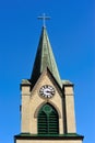 Stunning Church Steeple With Clock Royalty Free Stock Photo