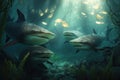 Velvet Belly Fish Underwater Lush Nature by Generative AI