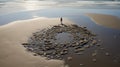 Stunning Circular Beach Sculpture By Michael Phillips At Penton Beach Royalty Free Stock Photo