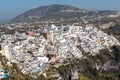 Stunning cityscape of densely populated Fira, the main town of Santorini island in Greece