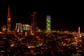 Stunning cityscape at night of Batumi as seen from Anuria mountain viewing platform, Batumi, Georgia