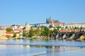 Stunning cityscape of Prague, Bohemia, Czech Republic photographed with dominant Prague Castle and Charles Bridge. The beautiful