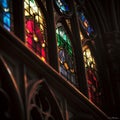 Gothic Cathedral Stained Glass Window Close-Up Royalty Free Stock Photo