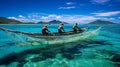 Vibrant Traditional Fishermen Casting Nets in Tropical Paradise