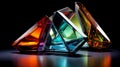 Vibrant Geometric Glass Sculpture: A Captivating Abstract Masterpiece