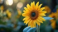 Sunny Bloom: A Close-up Shot of a Vibrant Sunflower in Full Bloom Royalty Free Stock Photo
