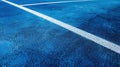 Minimalist Blue Tennis Court Background with White Lines - Close Up Shot of Sports Field Royalty Free Stock Photo