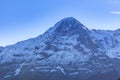 Stunning close up view of the north face of Eiger from Mannlichen in autumn Royalty Free Stock Photo