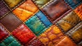 Stunning CloseUp Patchwork Leather Texture A Diverse Collection of Leather Shades and Types Ideal for Backgrounds Royalty Free Stock Photo