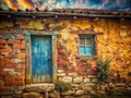 A Stunning CloseUp View of a Rustic Farmhouse Wall Exploring the Intricate Details of Brick and Stonework for Royalty Free Stock Photo