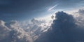 Stunning Cloudscape Aerial View Sunbeams Royalty Free Stock Photo