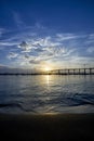 Stunning cloudscape over the Coronado Bay Bridge during sunrise Royalty Free Stock Photo