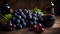 A stunning cluster of grapes, ripe and plump