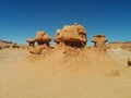 Stunning cluster of hoodoo rock formations in Goblin Valley Royalty Free Stock Photo