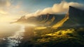 Stunning Coastal Landscape Photography: Majestic Sunrise With Godrays Royalty Free Stock Photo