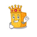 A stunning of colby jack cheese stylized of King on cartoon mascot style