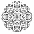 Sketchy Mandala Leaf Coloring Page With Gothic-inspired Interlocking Shapes