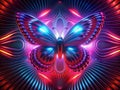 Stunning Colorful Butterfly Neon Glow Abstract Background Design