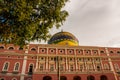 Stunning Colorful Manaus Opera House, Famous One Day Excursions. One Most Beautiful Building With a Minted Brazilian Flag in