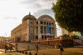 Stunning Colorful Manaus Opera House, Famous One Day Excursions. One Most Beautiful Building With a Minted Brazilian Flag in