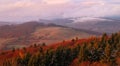 Stunning colorful sunset over Rhon mountains