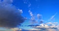 Stunning colorful sunset sky panorama showing beautiful cloud formations in high resolution Royalty Free Stock Photo