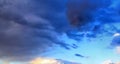 Stunning colorful sunset sky panorama showing beautiful cloud formations in high resolution Royalty Free Stock Photo