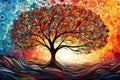 Stunning Colorful tree leaves. Generate Ai