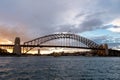 Sydney, NSW/Australia: Sunset over the Harbour Bridge