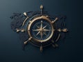 A stunning compass design overlaying a world map, symbolizing exploration and Generative AI.