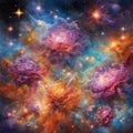 stunning cosmic bouquet of flowers