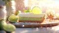 The Perfect Traditional Key Lime Pie Slice With Graham Cracker Crust, Whipped Cream and Lime Zest Royalty Free Stock Photo