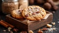 Delicious, Soft, Chewy, Buttery and Nutty Walnut Pecan Cookies With Peanut Pieces and Crumbs Royalty Free Stock Photo