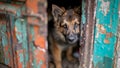 Cute Homeless Stray Puppy or Dog Abandoned in the Streets (Mutt, Mongrel, Mixed Breed) Royalty Free Stock Photo