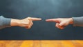 Fingers Pointing Blaming Each Other in a Heated Argument (Responsibility, Accountability, Accusation, Reprimand, Feud) Royalty Free Stock Photo