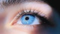 A Beautiful and Feminine Woman Striking Blue Eyes With Long Dark Eyelashes Royalty Free Stock Photo