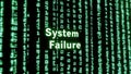 A Digital Computerized Matrix Movie Like Message System Failure Alert Royalty Free Stock Photo